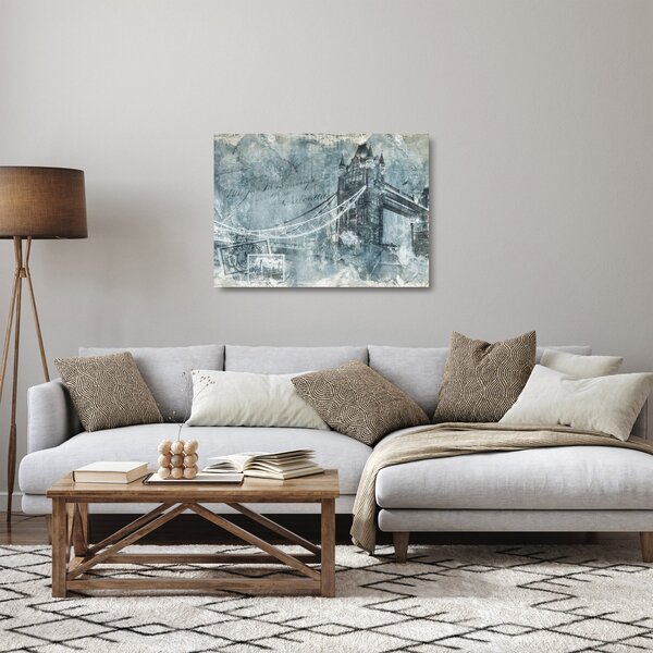 Kép - Tower Bridge hideg tónusokkal (üvegen) (70x50 cm)