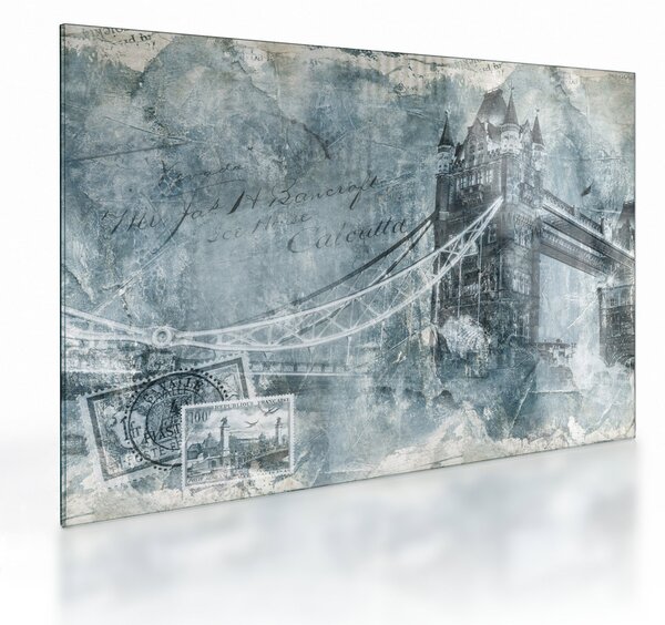 Kép - Tower Bridge hideg tónusokkal (üvegen) (70x50 cm)
