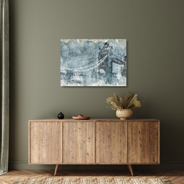 Kép - Tower Bridge hideg tónusokkal (üvegen) (70x50 cm)