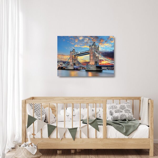 Kép - Tower Bridge, London, Anglia (üvegen) (70x50 cm)