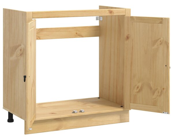 Cabinet tárolóval ajtóval Méz 80 x 46 x 81,5 cm Tömör fenyőfa