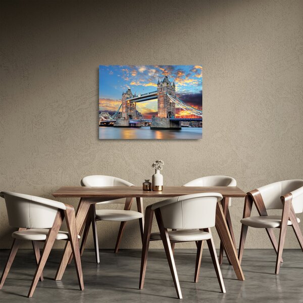 Kép - Tower Bridge, London, Anglia (üvegen) (70x50 cm)