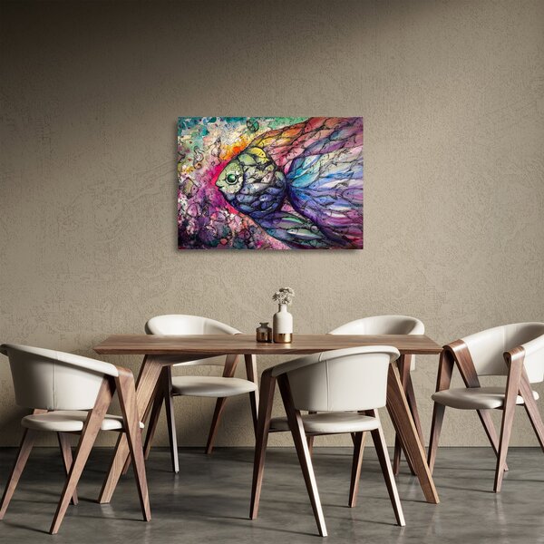 Kép - színes hal (üvegen) (70x50 cm)