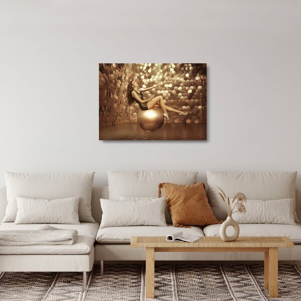 Egy nő képe egy arany szobában (üvegen) (70x50 cm)