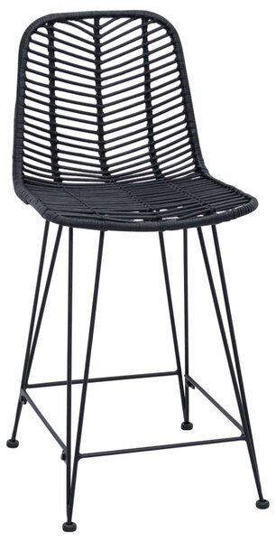 Bárszék 2 pcs Fekete 44,5 x 54,5 x 97,5 cm Rattan és Vas