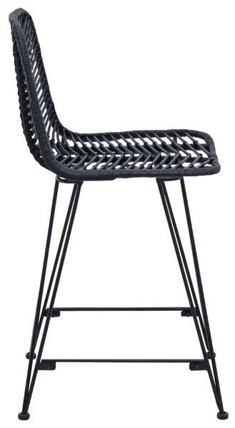 Bárszék 2 pcs Fekete 44,5 x 54,5 x 97,5 cm Rattan és Vas