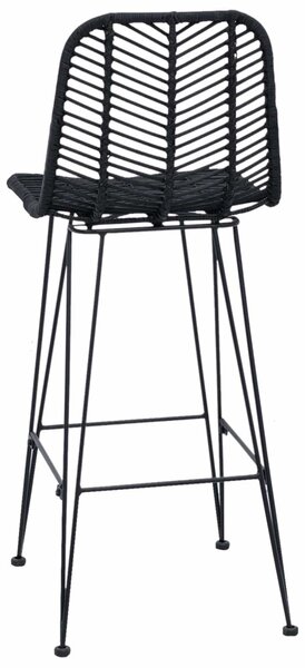 Bárszék 2 pcs Fekete 44,5 x 53 x 111 cm Rattan és Vas