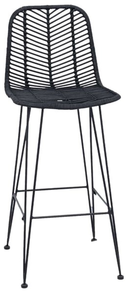 Bárszék 2 pcs Fekete 44,5 x 53 x 111 cm Rattan és Vas