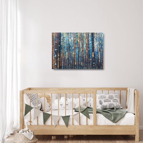 Kép - téli erdő (üvegen) (70x50 cm)