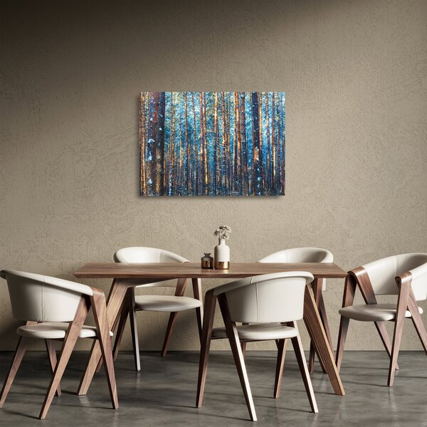 Kép - téli erdő (üvegen) (70x50 cm)