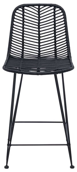 Bárszék 2 pcs Fekete 44,5 x 54,5 x 97,5 cm Rattan és Vas