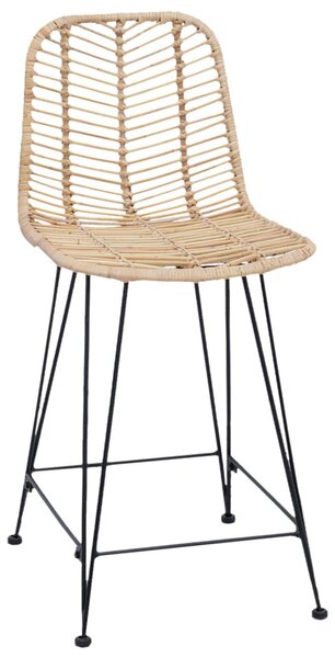 Bárszék 2 pcs Természetes 44,5 x 54,5 x 97,5 cm Rattan és Vas
