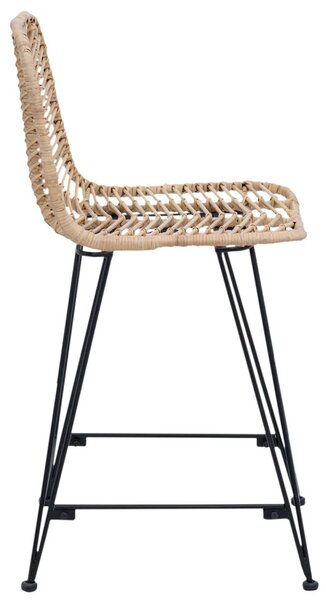 Bárszék 2 pcs Természetes 44,5 x 54,5 x 97,5 cm Rattan és Vas
