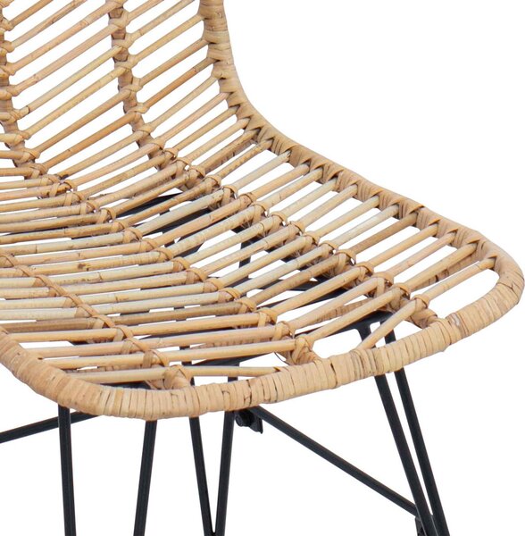 Bárszék 2 pcs Természetes 44,5 x 53 x 111 cm Rattan és Vas