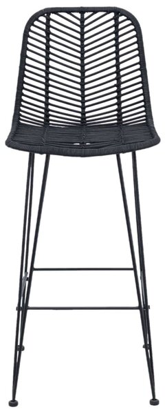 Bárszék 2 pcs Fekete 44,5 x 53 x 111 cm Rattan és Vas