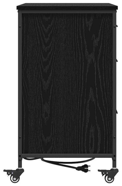 Irodai szekrény kerékkel Musta tammi 76 x 41 x 72 cm Faanyag