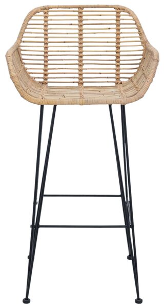 Bárszék 2 pcs Természetes 55 x 52 x 92 cm Rattan és Vas