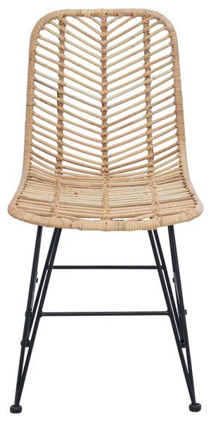 Étkezőszék 2 pcs Rattan és Vas Természetes 44,5 x 54,5 x 85 cm