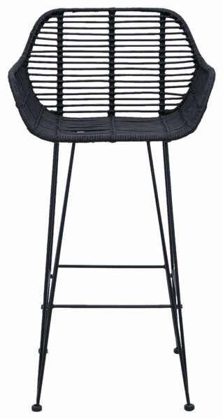 Bárszék 2 pcs Fekete 55 x 52 x 92 cm Rattan és Vas