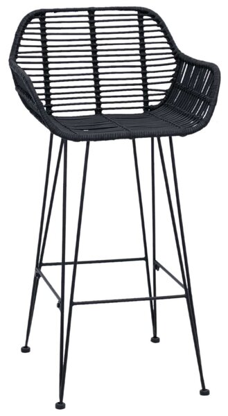 Bárszék 2 pcs Fekete 55 x 52 x 92 cm Rattan és Vas