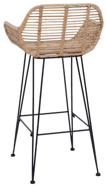 Bárszék 2 pcs Természetes 55 x 52 x 92 cm Rattan és Vas