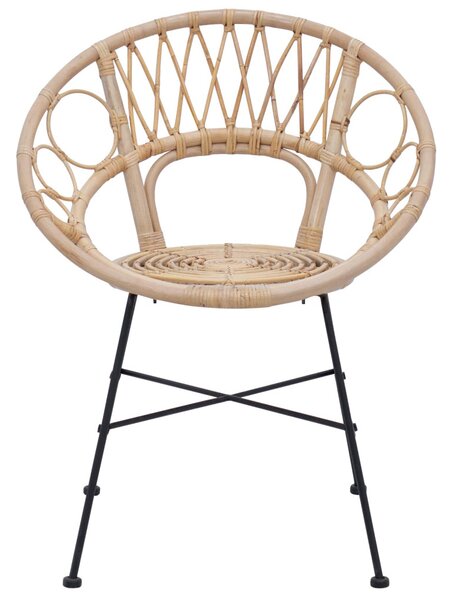 Étkezőszék 2 pcs Természetes 65 x 55,5 x 81 cm Rattan és Vas