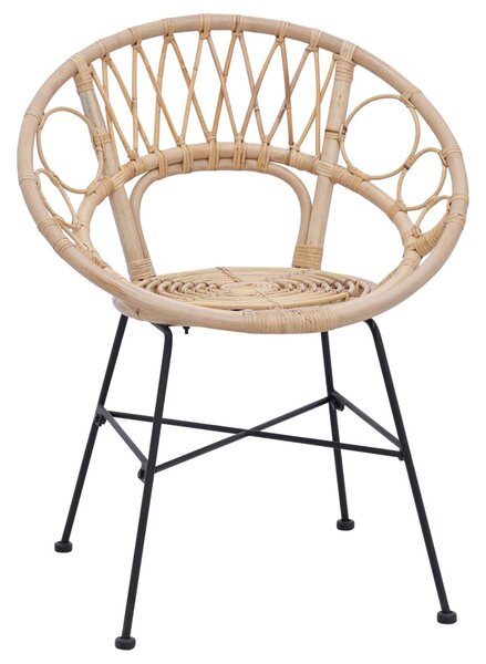 Étkezőszék 2 pcs Természetes 65 x 55,5 x 81 cm Rattan és Vas