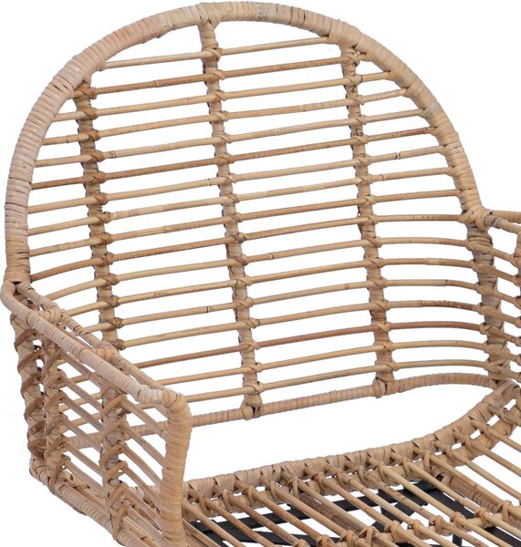 Étkezőszék 2 pcs Rattan és Vas Természetes 57 x 55 x 85 cm