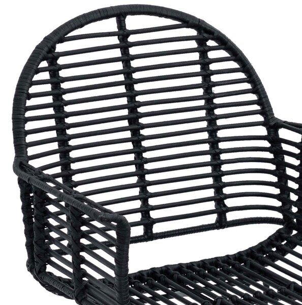 Étkezőszék 2 pcs Rattan és Vas Fekete 57 x 55 x 85 cm