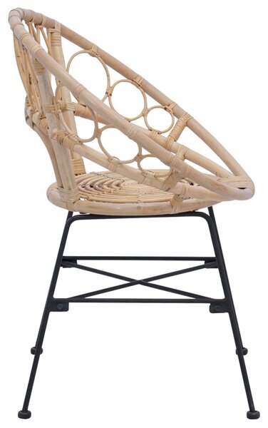 Étkezőszék 2 pcs Természetes 65 x 55,5 x 81 cm Rattan és Vas