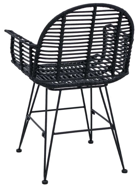 Étkezőszék 2 pcs Rattan és Vas Fekete 57 x 55 x 85 cm