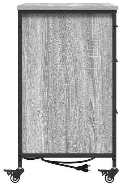 Irodai szekrény kerékkel Szürke sonoma 76 x 41 x 72 cm Faanyag