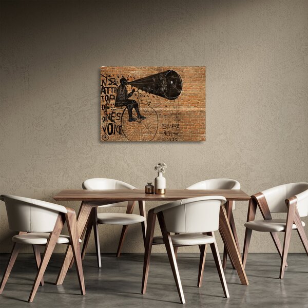 Kép - Férfi kerékpáron Banksy stílusában (üvegen) (70x50 cm)