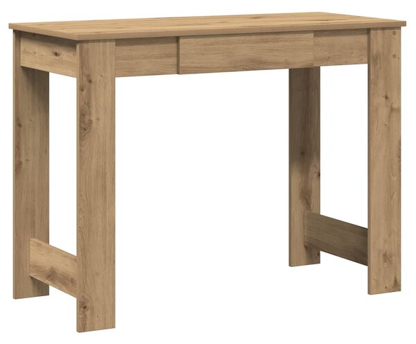 Kézműves tölgy színű szerelt fa íróasztal 100x45x75 cm