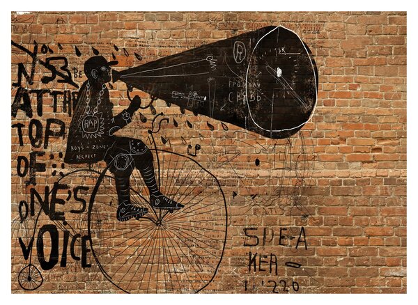 Kép - Férfi kerékpáron Banksy stílusában (üvegen) (70x50 cm)