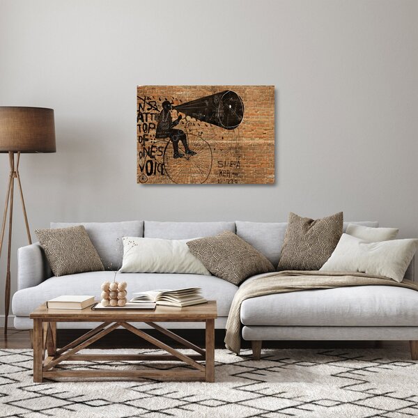 Kép - Férfi kerékpáron Banksy stílusában (üvegen) (70x50 cm)