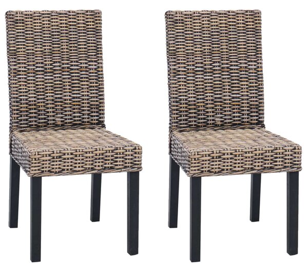 Étkezőszék 2 pcs Fekete Mosás 45 x 54 x 93 cm Tömör Mahagóni Fa