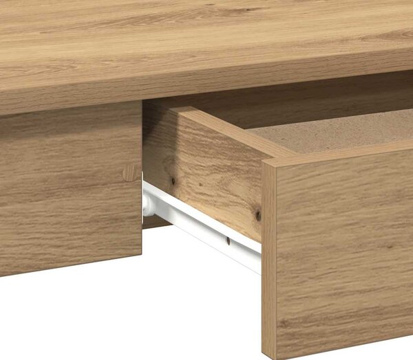Kézműves tölgy színű szerelt fa íróasztal 100x45x75 cm