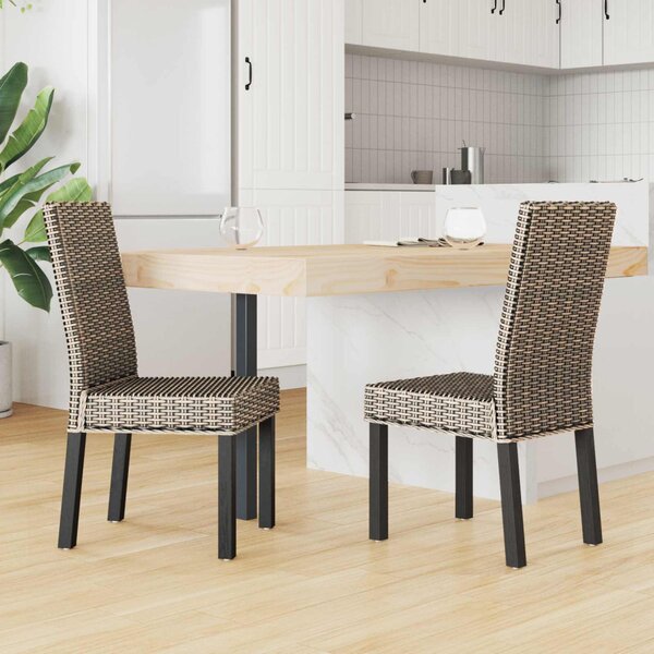 Étkezőszék 2 pcs Fekete Mosás 45 x 54 x 93 cm Tömör Mahagóni Fa