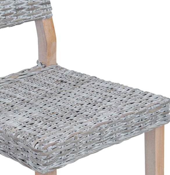 Étkezőszék 2 pcs Fehér Mosás 46 x 55 x 84 cm Kubu rattán