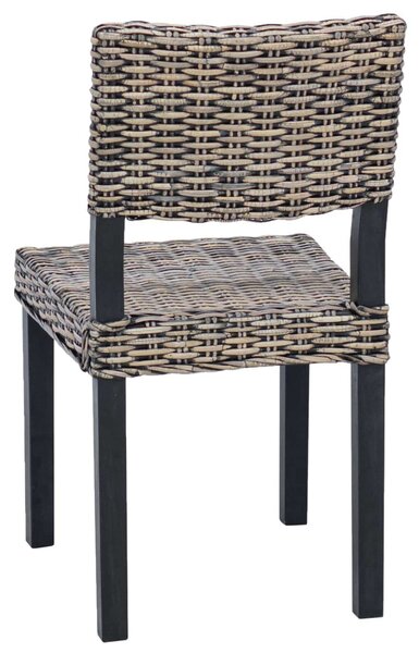 Étkezőszék 2 pcs Fekete Mosás 46 x 55 x 84 cm Kubu rattán
