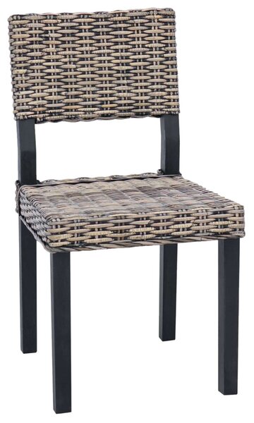 Étkezőszék 2 pcs Fekete Mosás 46 x 55 x 84 cm Kubu rattán