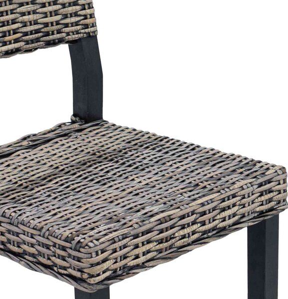 Étkezőszék 2 pcs Fekete Mosás 46 x 55 x 84 cm Kubu rattán