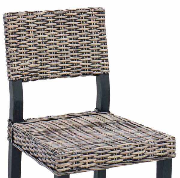 Étkezőszék 2 pcs Fekete Mosás 46 x 55 x 84 cm Kubu rattán
