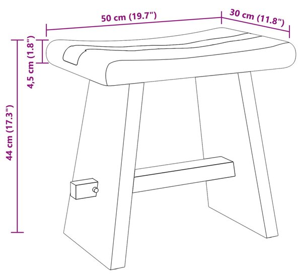 Fürdőszobai szék Természetes 50 x 30 x 45 cm Természetes Fa