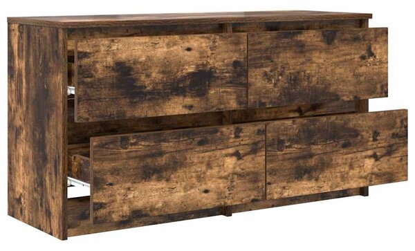 Füstös tölgy színű szerelt fa TV-szekrény 100x35x54 cm