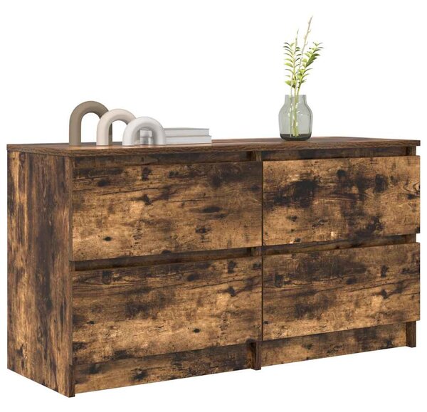 Füstös tölgy színű szerelt fa TV-szekrény 100x35x54 cm
