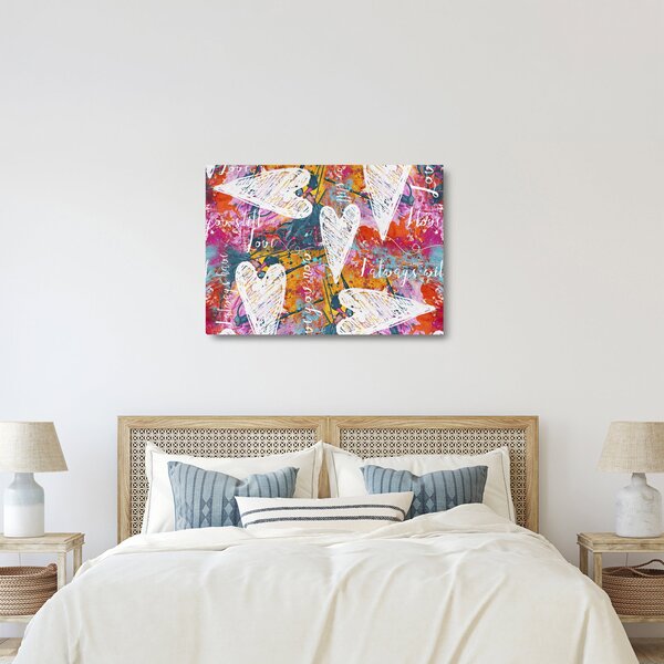 Kép - szív egy absztrakt háttérben (üvegen) (70x50 cm)
