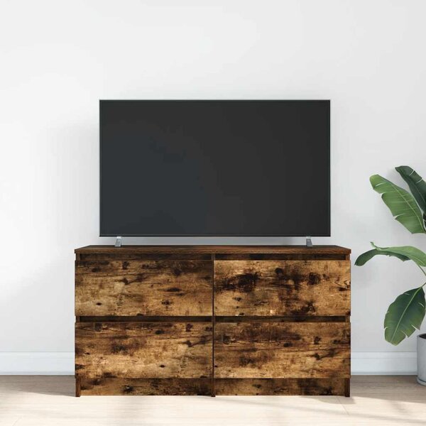 Füstös tölgy színű szerelt fa TV-szekrény 100x35x54 cm