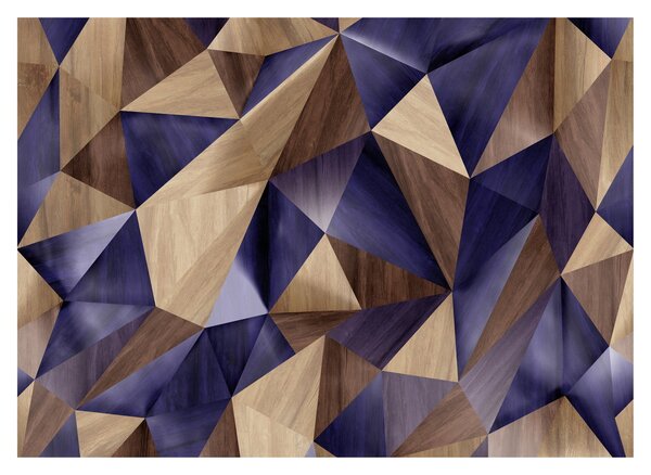 Kép - 3D fa háromszögek (üvegen) (70x50 cm)